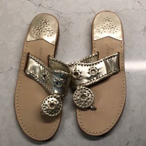 Jack Rogers Hamptons Flat Gold Size 7